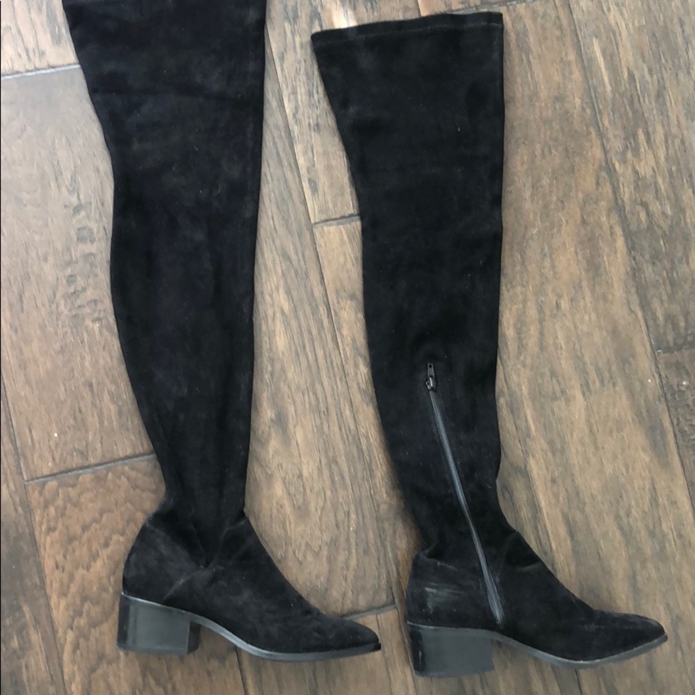 Black suede boots
